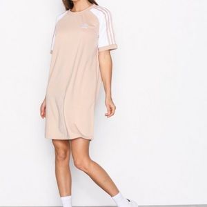 Brand new adidas three stripe raglan tee dress